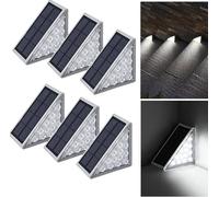 Curb Appeal Lights - Triangle Solar Step Lights for Outside, Ip67 Auto On/Off for Steps, Stair, Yard Decor (White, 6 Pcs)