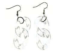 "Curb Appeal, Transparent", Crystal Clear Acrylic Curb Chain Earrings
