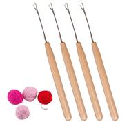 Curb Hook Tools - Small Stainless Steel Crochet Hook | 4 Pieces Metal Thread Knitting Hook - for Beginner Women Mom Rework Padding Jewelry Making Hair Braiding Mat Making