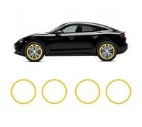 Curb Rash Protector, 8mm Thick ABS Car Wheel Rim Guard Strip with 3M VHB Adhesive, Universal Decor Protective Line for 15-22 Inch Rims, 9 Colors Yellow 22"