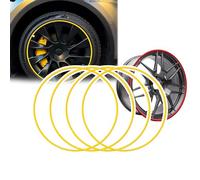 Curb Rash Rim Protector - Universal(15-22inch), 10 Color Options, 4PCS Alloy Wheel Rim Protector Strips, Anti-Scratch, Stable, Pasting(Easy Install/Resilient),20in,Gold