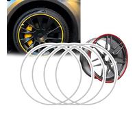 Curb Rash Rim Protector - Universal(15-22inch), 10 Color Options, 4PCS Alloy Wheel Rim Protector Strips, Anti-Scratch, Stable, Pasting(Easy Install/Resilient),22in,Silver