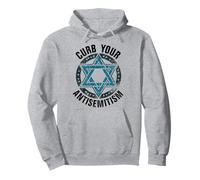 Curb Your Antisemitism Distressed Star Of David Pullover Hoodie
