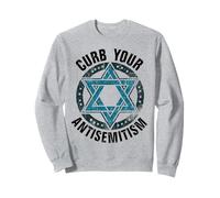 Curb Your Antisemitism Distressed Star Of David Sweatshirt