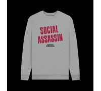 Curb Your Enthusiasm Social Assassin Heather Grey Sweatshirt Curb Your Enthusiasm Light Grey 2XL