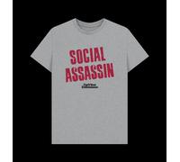Curb Your Enthusiasm Social Assassin Heather Grey T-Shirt Curb Your Enthusiasm Light Grey 2XL