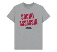 Curb Your Enthusiasm Social Assassin Heather Grey T-Shirt in Light Grey | Size: Large Curb Your Enthusiasm Light Grey L