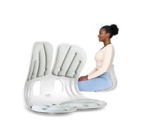 curble Grand Ergonomic Back Support Chair, Lumbar Support for Back Posture Corrector and Back Pain Relief, Portable and Perfect for Office Chair and Work from Home (Grey), W16.5 x D12.7 x H13.6 inch