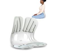 curble Grand Ergonomic Back Support Chair, Lumbar Support for Back Posture Corrector and Back Pain Relief, Portable and Perfect for Office Chair and Work from Home (Grey), W16.5 x D12.7 x H13.6 inch