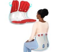 curble Grand(Extra Wide & Sturdy) - Ergonomic Back and Lumbar Support for Good Posture Correction and Back Pain Relief, Perfect for Office, Floor Seat, and Work from Home, Patented (Red)