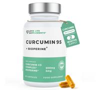 Curcumin 95 + Bioperine by LLS | High Strength Turmeric Curcumin Capsules containing 96.9% Curcuminoids and Black Pepper Extract