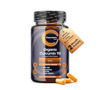 Curcumin 95 | Organic | Curcumin Capsules high Strength with Black Pepper | 500mg 95% Curcuminoids & 10mg Organic Black Pepper | 60 Capsules 2 Month Supply | by Clearwave Health