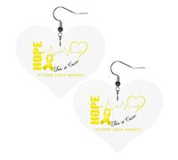 Cure Childhood Cancer Awareness Leather Earrings For Women Dangle Earring Drop Pendant With Hook Gifts For Adult Girl