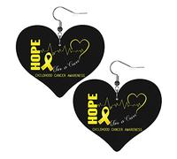 Cure Childhood Cancer Awareness Leather Earrings For Women Dangle Earring Drop Pendant With Hook Gifts For Adult Girl
