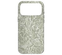 Cure Delicate Sage Green Flowers Botanical Line Drawing Case for iPhone 17 Pro Max