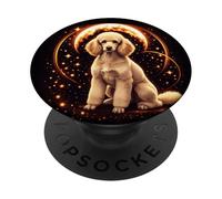 Cure Poodle Dog with Galaxy Moon Illustration PopSockets Adhesive PopGrip