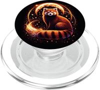 Cure Red Panda with Galaxy Moon Illustration PopSockets PopGrip for MagSafe
