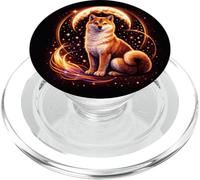 Cure Shiba Inu Dog with Galaxy Moon Illustration PopSockets PopGrip for MagSafe