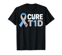Cure T1D Type 1 Diabetes Support Ribbon T-Shirt