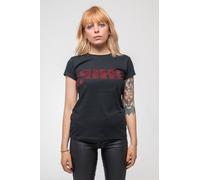 Cure Women's Diamante Band Logo Skinny Fit T-Shirt in Black | Size: Medium Cure Black M