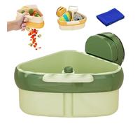 Cureaway Suction Cup Sink Corner Rack, Automatic Dumping Sink Filter Basket, 2025 Upgraded Self-Cleaning Sink Strainer Basket, Press Triangle Storage Rack with Drain Hole for Kitchen (Green)