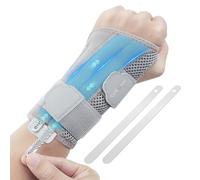 CURECARE 2 in 1 Carpal Tunnel Wrist Splint, Wrist Supports with 2 Replaceable Splints & Springs, Wrist Splint for Night Support, Customized Wrist Brace for Tendonitis (S/M, Left)