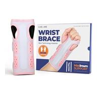 CURECARE Extended Carpal Tunnel Wrist Splint, Wrist Support for Right & Left Hand, Lightweight Hand Splint with 3 Adjustable Straps, Carpal Tunnel Splint for Targeted Pain Relief, Pink