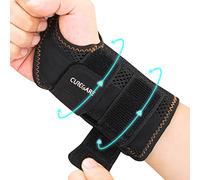 CURECARE New Updated Carpal Tunnel Wrist Splint, Adjustable Wrist Support Brace with 2 Straps, Professional Wrist Stabilizer for Pain Relief, Repetitive Injuries Recovery (Right Hand-Black, S/M)