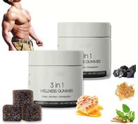 Cured 3 in 1 Gummies, Pure Shilajit Gummies, Cured Shilajit Gummies for Men, Vegan & Sugar Free Formula Natural, Energy & Vitality Support, Immune Support & Overall Health, Non-GMO (2 Pcs)