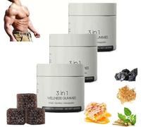 Cured 3 in 1 Gummies, Pure Shilajit Gummies, Cured Shilajit Gummies for Men, Vegan & Sugar Free Formula Natural, Energy & Vitality Support, Immune Support & Overall Health, Non-GMO (3 Pcs)