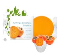 Cureluxe Persimmon Soap Bar - Deodorant Body Soap - Persimmon Soap for Face & Bod_y - Handmade Soa_p for Body Odor Removal - Bod_y Odor Wash So_ap for Women & Men - Refreshining Skin Smell (1pc)