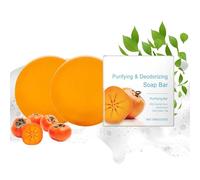 Cureluxe Persimmon Soap Bar - Deodorant Body Soap - Persimmon Soap for Face & Body - Handmade Soa_p for Bo_dy Odor Removal - Refreshining Skin Smell & Vegan Cruelty-free