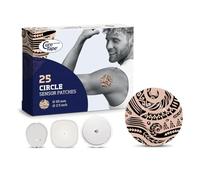 CureTape Sensor Covers for Dexcom G7, Libre 2, Medtronic, Waterpoof Patches | 25 tattoo adhesive CGM sensor covers for Dexcom G7, Stelo, Freestyle Libre & other glucose monitors. Waterproof over patch.