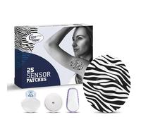 CureTape Sensor Patches - Sensor Fixing Plasters - 25 Covers for Freestyle Libre, Dexcom and Medtronic Guardian Sensors - Fixation Tape for Your Sensor - Zebra