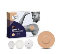 CureTape Sensor Patches - Sensor Fixing Plasters - 25 Covers for Freestyle Libre, Dexcom and Medtronic Guardian Sensors - Fixation Tape for Your Sensor (Round Beige)