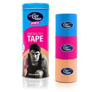 CureTape Sports 3 Rolls Multipack K Tape 5cm x 2.5m | Blue Pink Beige | Waterproof Kinesiology Medical Tape | Extra Sticky Tape | Increase Mobility & Performance | Reduce Joint Pain | Sports Tape