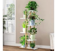 CURFAIR 6 Tier Tall Plant Stands Indoor, 23.6×7.9×41.7 Inch Metal Tiered Plant Stand for Multiple Plants, Planter Shelf Display Rack for Balcony Garden Patio Living Room