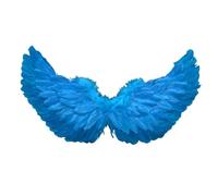 curfair Angel Feather Wings Costume Prop with Elastic Straps, Bright Color Lightweight Role Play Wings for Halloween Stage Performance Photography Cosplay (Sky Blue)