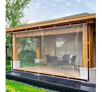 Curfakul Clear Tarps Heavy Duty Waterproof 10x12 - Large Transparent Vinyl Patio Tarp with Grommets - Greenhouse Plastic Sheeting for Greenhouses Henhouses Porches Camping