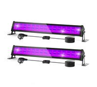 Curing Lamp, 1/2pcs UV Floodlight 385-405NM Fluorescen Glow Ultraviolet Black Light 36/72W Party Stage Disco Deco LED Backlight for Bar Dj(36W 2pcs)