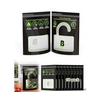 Curing Storage Bags - 1/4 LB Reusable Humidity Control Bags - Cure Bags Clear Window Heat Sealable Stand Up and Double Zip (11.8 x 8.1 in, 10 Pack)