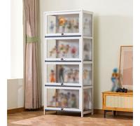 Curio Display Cabinet with Doors, Acrylic Showcase Case, Strong Load-Bearing Sto Shelves for Home Decor, Perfect for Showcasing Collectibles and Treasures