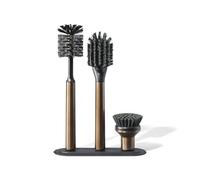 Curio Home Goods Ionic Brush Set, Magnetized to Stand Upright, Stainless Steel with Replaceable Heads, Bronze