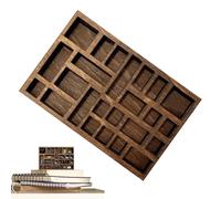 Curio - Miniature Wooden Shadow Box | Wall Mounted Display Shelf with 25 Compartments - Farmhouse Decor Display Case for Spice Jars Collectibles Figures