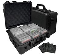 CurioCrate Toploader Storage Box, Top Loader Hard Case Holds 300 35pt Toploaders for 3" x 4" Rigid Card Holders for Trading & Sports Cards, Toploader Hard Box with Removable Thick Foam Slots