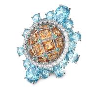 Curiosa cocktail ring, Multicoloured, Rhodium plated