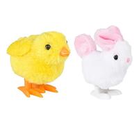 Curiosity Busy Kit Set includes 2 wind-up walking chicks and bunnies - animals that can jump on the floor - Easter - toy gifts - party favors