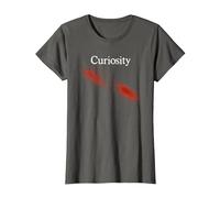 Curiosity Killed The Cat Funny Halloween 2019 Costume Pun T-Shirt, Women, Asphalt Grey, Small