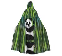 Curious Baby Panda Print Halloween Hooded Cloak Costume Cape for Party, Carnival, Comic Exhibition, Masquerade - Unisex Adult