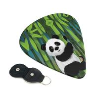 Curious Baby Panda Printed Guitar Picks 6 Pcs Guitar Plectrum Acoustic Electric Guitar Pick For Bass Electric Acoustic Guitars Ukulele Thin Medium Thick Set 0.46mm